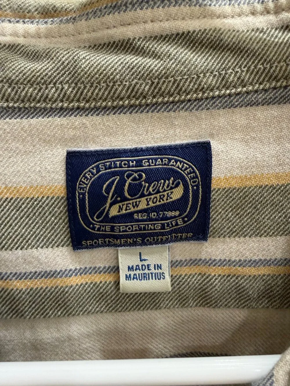 J.Crew Sportsmen's Outfitter Men's Large Striped Flannel Button Down Shirt